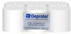 PAPEL SECAMANOS DEPROTEL 2/CAPAS 100% PASTA 150 MTS-1 KG