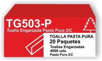 TOALLA ENGARZADA 2/C 20 GR CAJA (20 PAQ X 200 UNID.)
