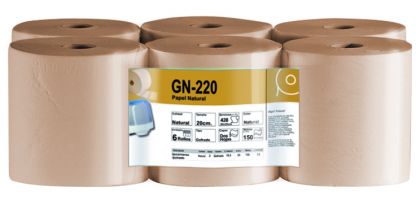 PAPEL SECAMANOS NATURAL 2/CAPAS. FARDO 6 UNIDADES