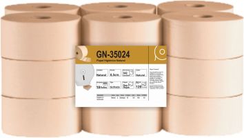 HIGIENICO NATURAL GOFRADO. FARDO 18 UNIDADES.