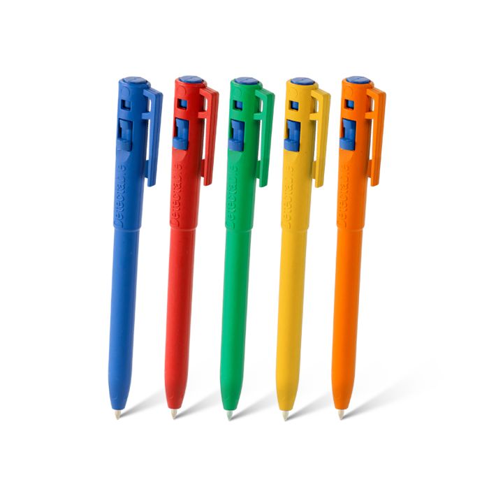 BOLIGRAFO RETRACTIL TRACE-IT CON CLIP DETECTABLE METALES Y RAYOS X CUERPO AZUL + TINTA AZUL