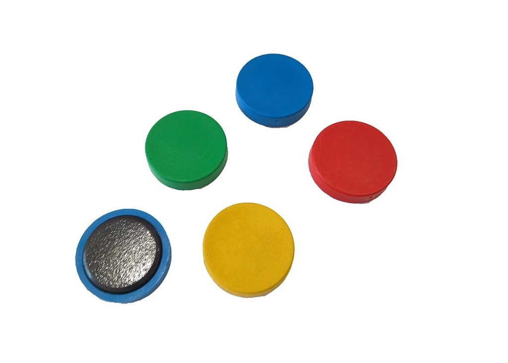IMAN CON PLASTICO DETECTABLE METALES Ø 3 X 3 CM ROJO