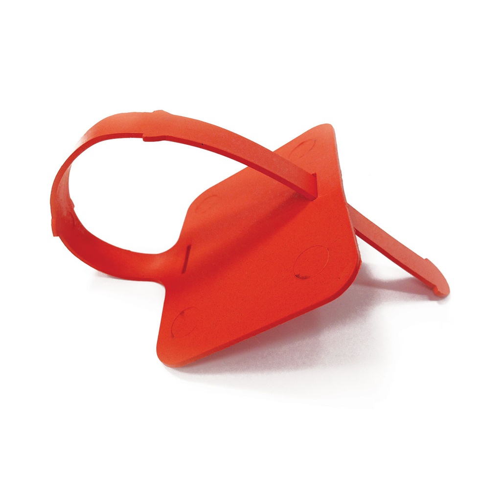 ETIQUETA PLASTICA IDENTIFICATIVA DETECTABLE METALES Y RAYOS X 8,5 X 2,6 CM ROJO