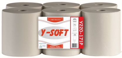 PAPEL SECAMANOS 150 MTS PASTA PURA LAMINADO 2C 6 UNID.