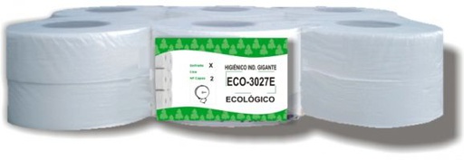 [3027] HIGIENICO INDUSTRIAL 2/C 300 MTS. FARDO 12 UNIDADES ECO-3027E