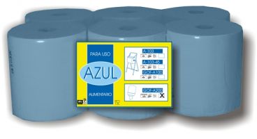 [2027] PAPEL SECAMANOS AZUL GOFRADO 2 CAPAS. FARDO 6 UNIDADES