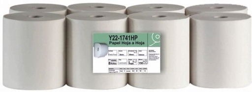 [22861] PAPEL SECAMANOS AUTOCORTE BLANCO. PAQUETE 8 UNIDADES