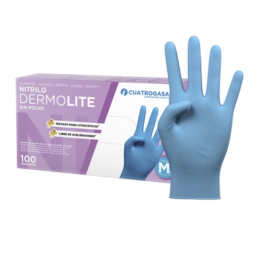 [1001782] GUANTE NITRILO DERMOLITE AZUL T/L CTGS