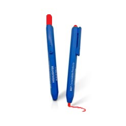 [Q0900R-FS-R] ROTULADOR RETRACTIL PERMANENTE DETECTABLE METALES Y RAYOS X CUERPO AZUL + TINTA ROJO