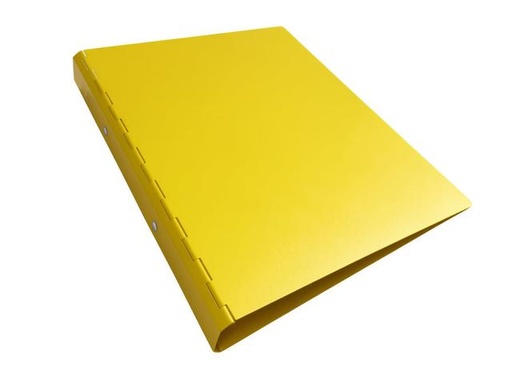 [6RB412ALM-AMARILLO] CARPETA A4 ALUMINIO CON 2 ANILLAS DE NIQUEL 235X320X35MM - AMARILLO
